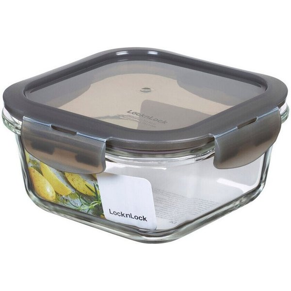 LOCK & LOCK Frischhaltedose Frischhaltedose 0,5 l Oven Glass grau, Borosilikatglas, (1-tlg), Frischhaltedose, 0,5 l, Borosilikatglas
