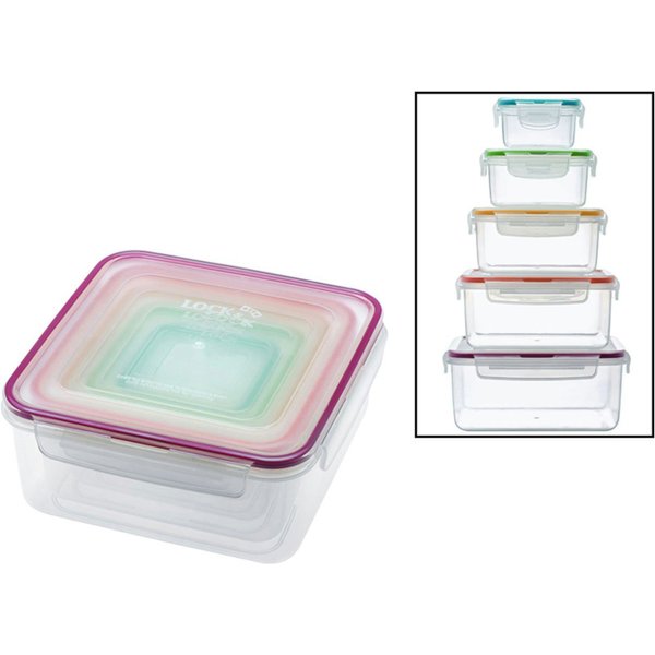 LOCK & LOCK Frischhaltedose, Polyprophylen (PP), (Set, 5-tlg), quadratisch