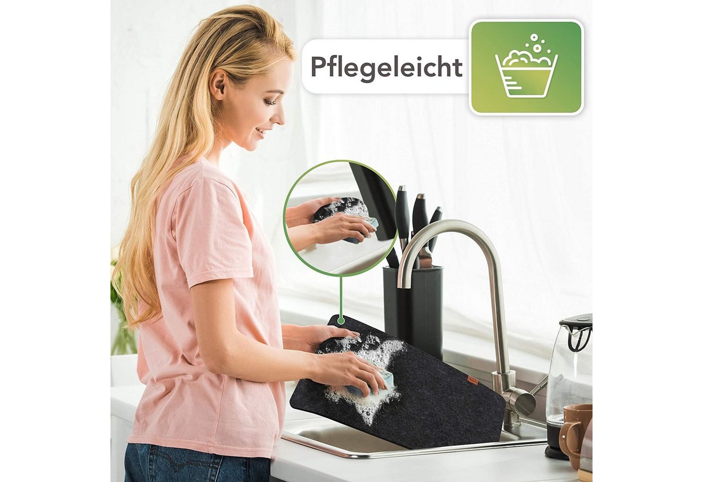Loco Bird Platzset aus Filz, Tischset 12er Set Rechteckig, 44x32 cm Telleruntersetzer, (Tischset), abwischbare Tischuntersetzer Platzdeckchen – Bild 4 von 5