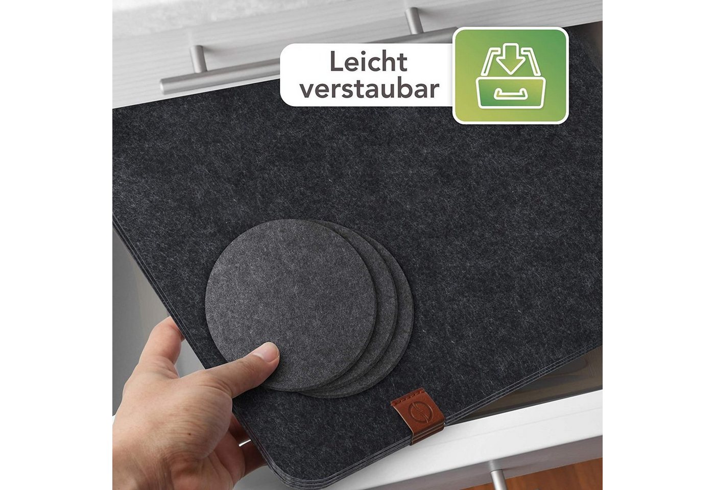 Loco Bird Platzset aus Filz, Tischset 12er Set Rechteckig, 44x32 cm Telleruntersetzer, (Tischset), abwischbare Tischuntersetzer Platzdeckchen – Bild 5 von 5