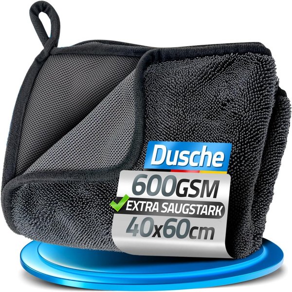 Loco Bird Trockentuch Dusche 600GSM, Fast Dry Microfaser Putztuch für Badezimmer Mikrofasertuch (40x60 cm, 1-tlg., Microfasertuch in grau - Auto Trockentücher x