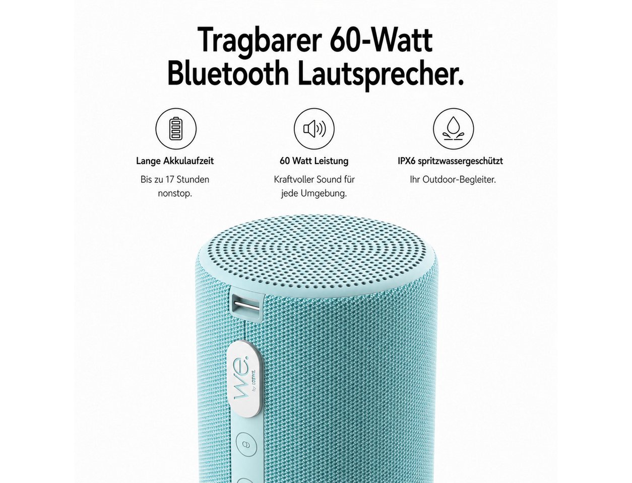 Loewe We. HEAR 2 aqua blue - Neues Design. Bluetooth-Speaker (Bluetooth, 60 W, Entwickelt in Deutschland) – Bild 2 von 5