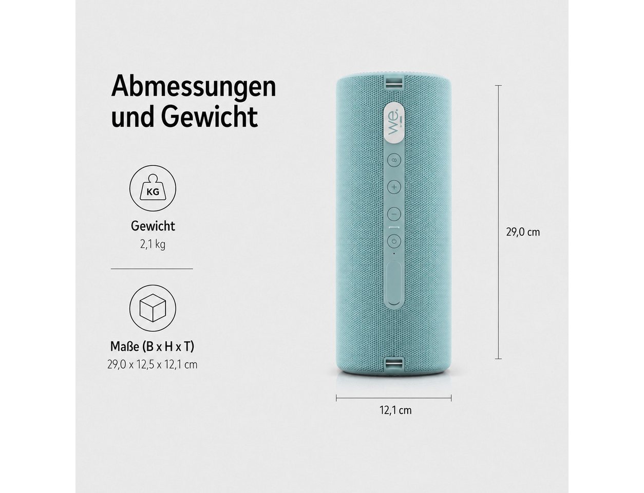 Loewe We. HEAR 2 aqua blue - Neues Design. Bluetooth-Speaker (Bluetooth, 60 W, Entwickelt in Deutschland) – Bild 3 von 5