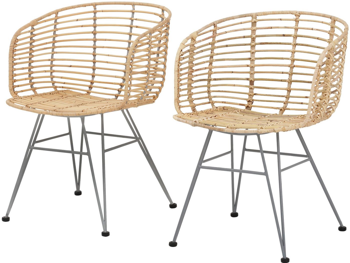 loft24 Rattanstuhl Cello (Set, 2 St), Esszimmerstuhl mit Armlehne, Armlehnstuhl Rattan, modern – Bild 2 von 2