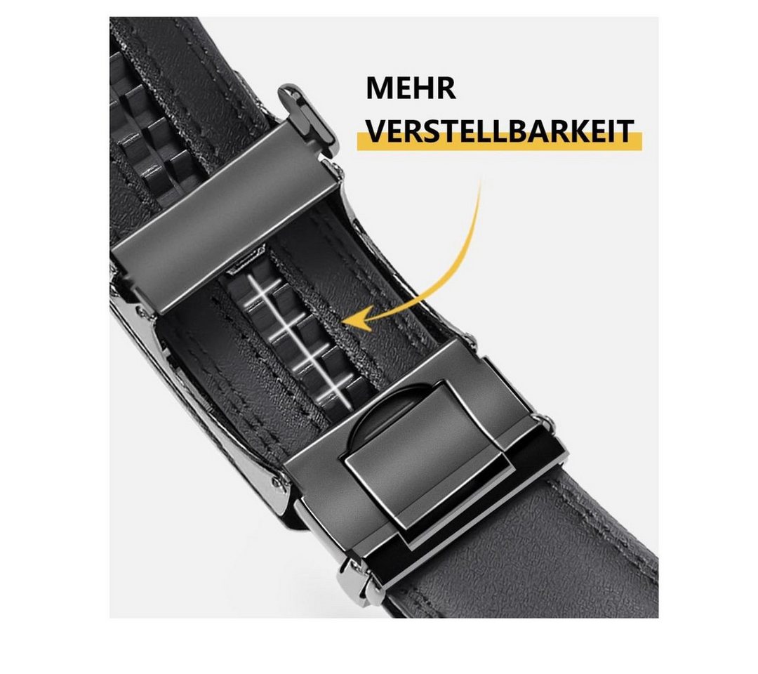 LOFTY Ledergürtel Automatikgürtel Herren, Gürtel Herren, Ledergürtel Herrengeschenk, 3,5 cm breit, kürzbar, Automatik Gürtel – Bild 4 von 5