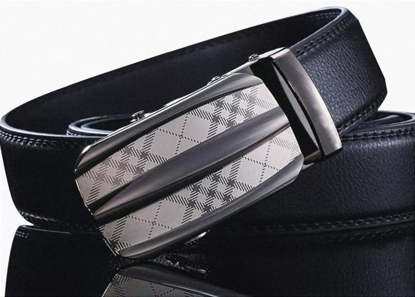 LOFTY Ledergürtel Herren Gürtel Leder, Ledergürtel, Herren Gürtel, Automatikgürtel Herrengeschenk, 3,5 cm breit, kürzbar, Automatik Gürtel – Bild 2 von 4