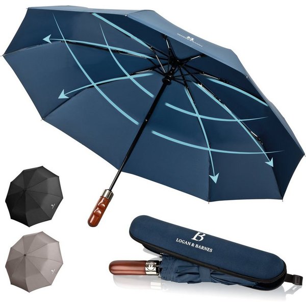 Logan & Barnes Taschenregenschirm Dublin, Sturmfest bis 140 km/h