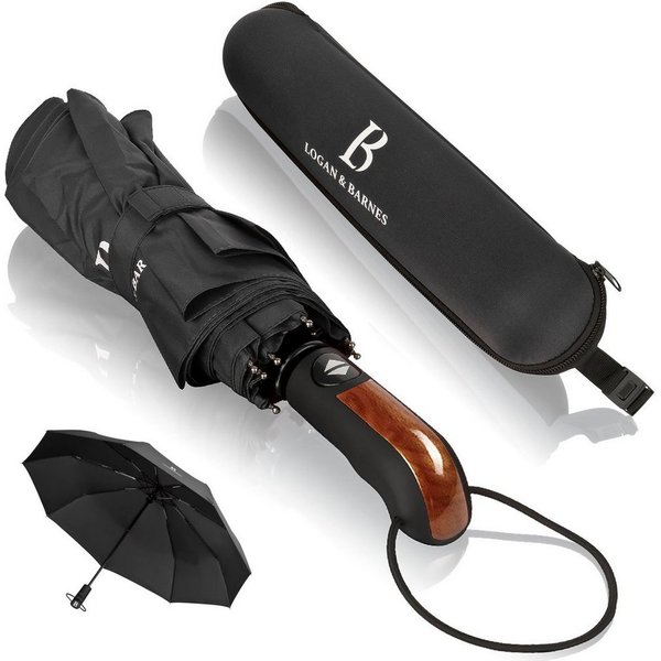 Logan & Barnes Taschenregenschirm Glasgow, Sturmfest bis 140 km/h