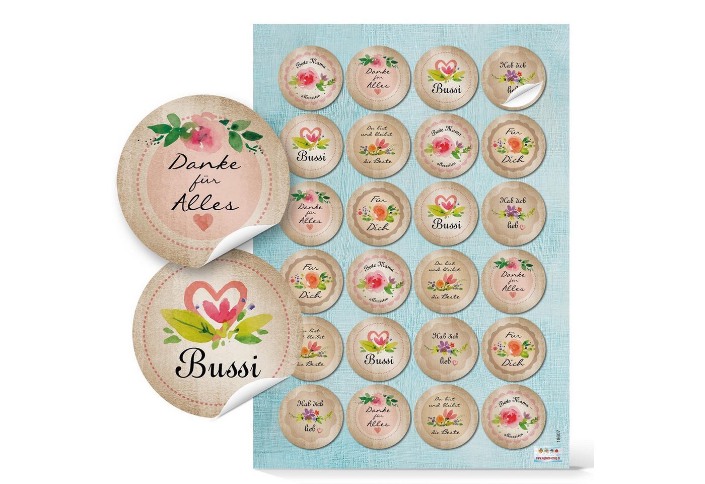Logbuch-Verlag Aufkleber Aufkleber Set mit Sprüchen - 5 x 24 Geschenkaufkleber zum Briefe – Bild 5 von 5