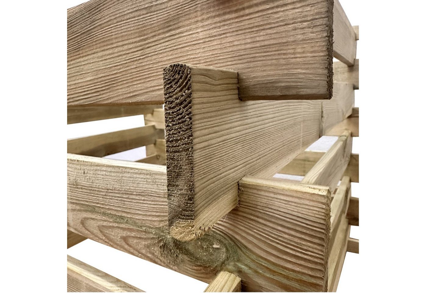 Loggyland Komposter Holzkomposter Steckkomposter Kompostsilo, BxTxH: 90x90x70 cm, (einfache Handhabung, KDI Stecksystem), BxTxH: 900x900x700 mm, 560 l, aus Kess – Bild 4 von 5