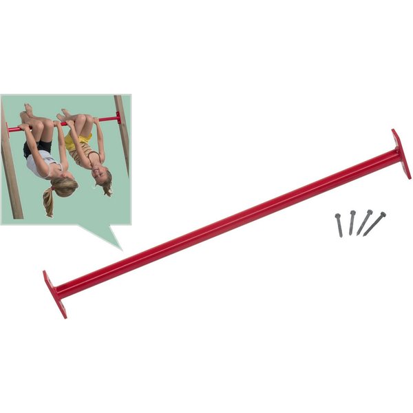 Loggyland Turnreck Reckstange rot, (90 oder 125 cm), mit Befestigungsmaterial