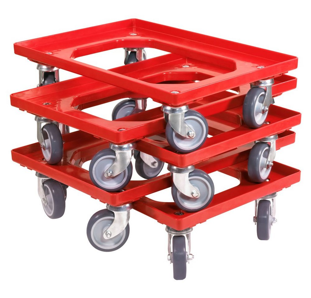 Logiplast Transportroller Transportroller – 4 Lenkrollen, passend für Eurobehälter 600×400 mm – Bild 4 von 5