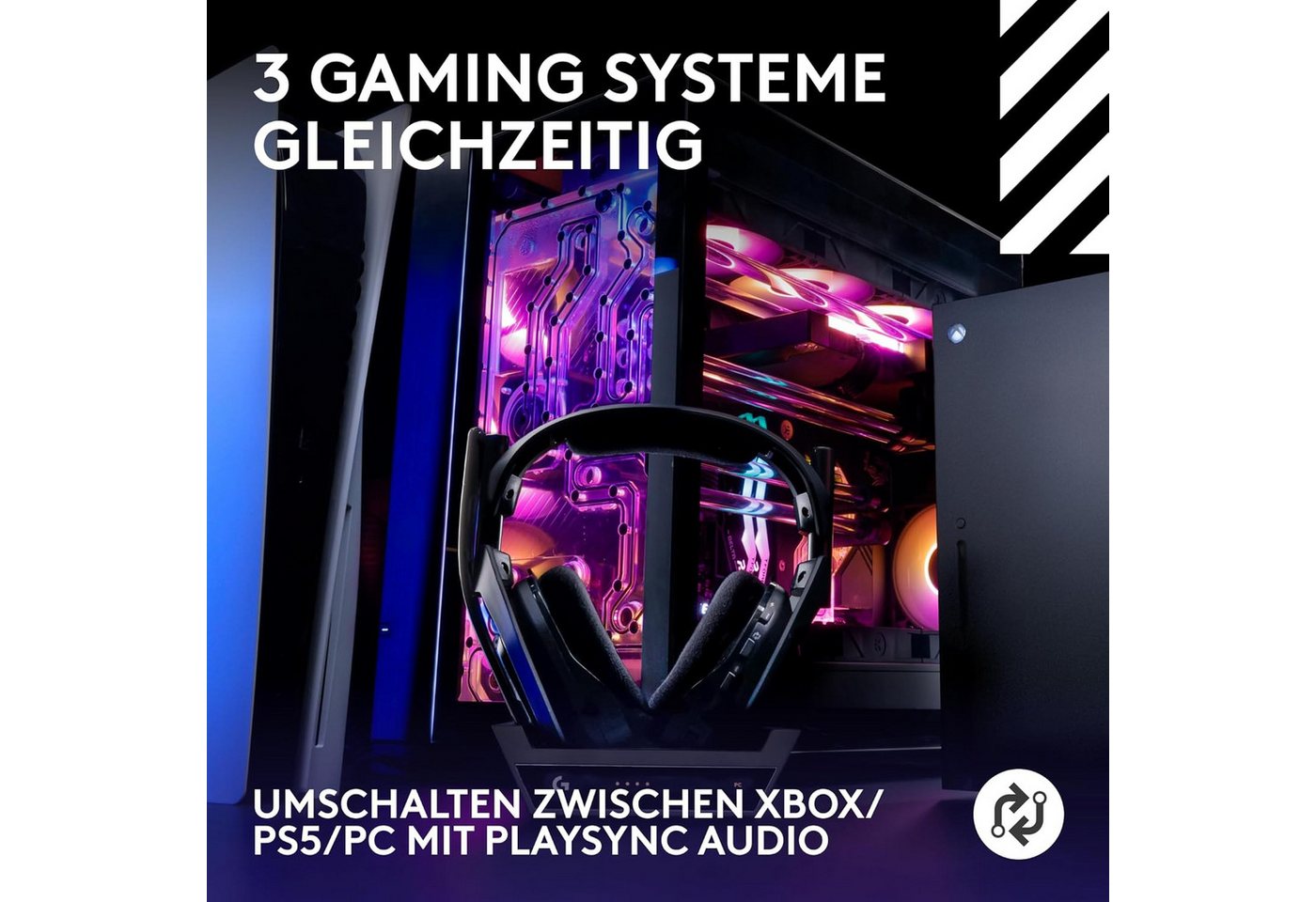 Logitech G Astro A50 LIGHTSPEED, 5. Gen Kabelloses Gaming-Headset + Basisstation Gaming-Headset – Bild 2 von 5