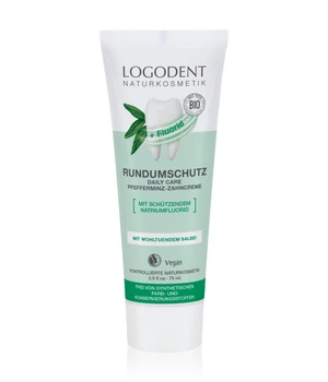 Logona LOGODENT EXTRAFRISCHER RUNDUMSCHUTZ daily care Pfefferminz + Fluorid Zahnpasta · 75 ml