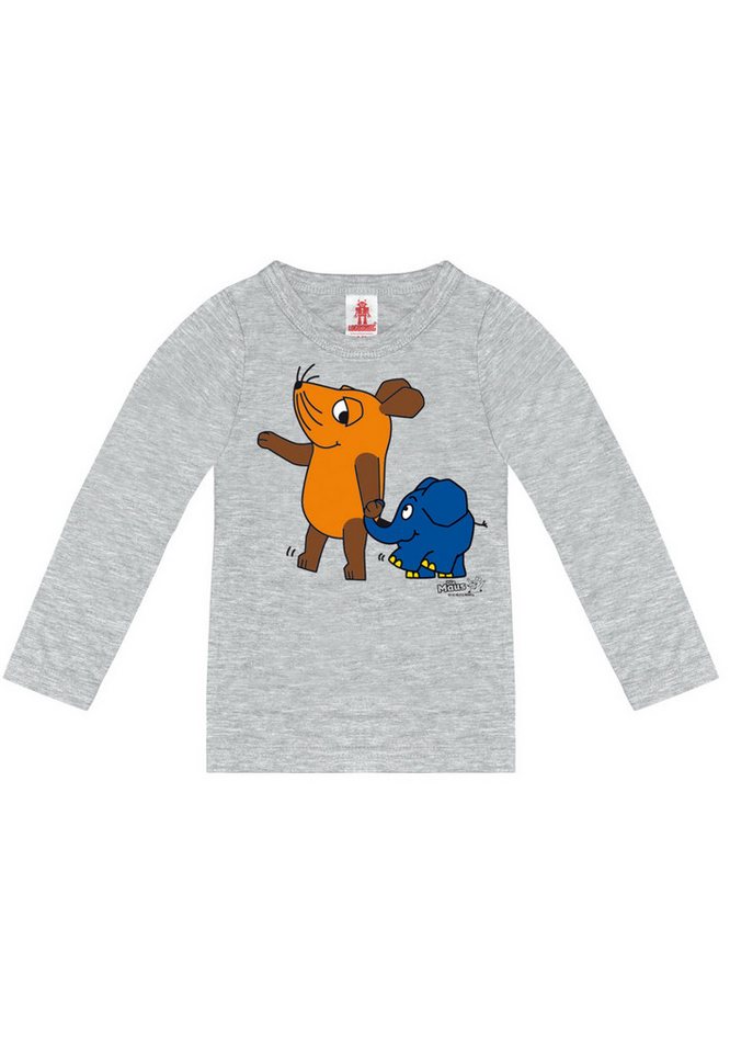 LOGOSHIRT Langarmshirt Sendung mit der Maus - Maus & Elefant mit coolem Print – Bild 3 von 5
