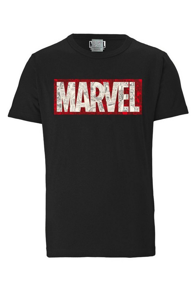 LOGOSHIRT T-Shirt Marvel Comic Block Logo mit coolem Print – Bild 3 von 5