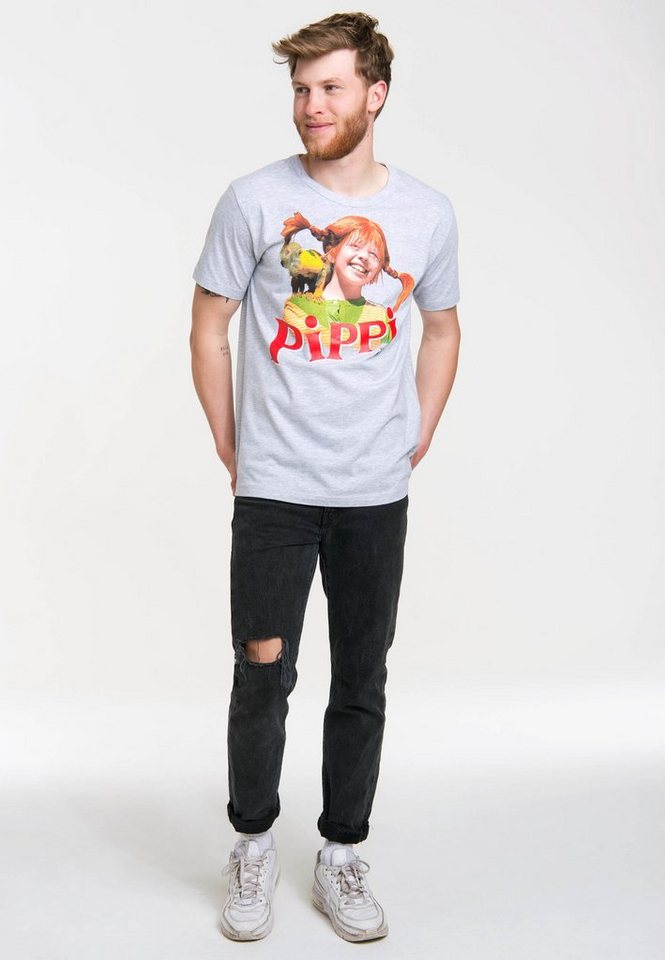 LOGOSHIRT T-Shirt Pippi Langstrumpf - Äffchen Herr Nilsson mit coolem Frontprint – Bild 2 von 5