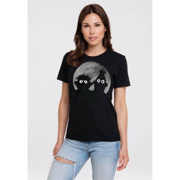 LOGOSHIRT T-Shirt Sesamstrasse - Ernie & Bert, Mond mit coolem Frontprint