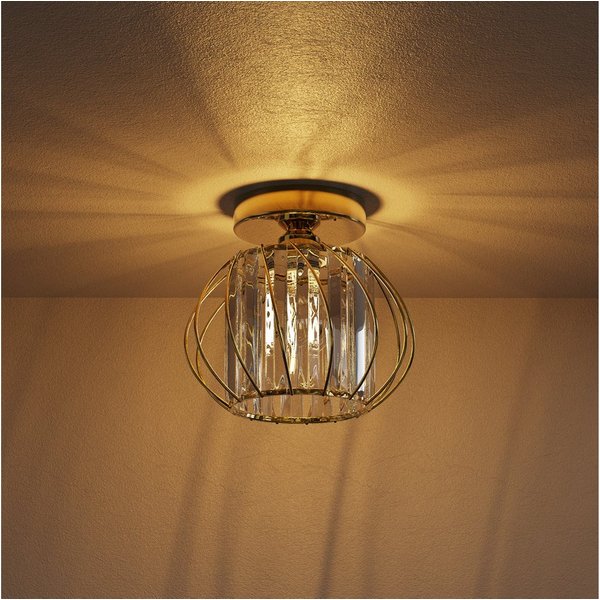 LOHAS-LED Deckenleuchte Kristall-Deckenleuchte Geo mit geometrischem Metallrahmen, ohne Leuchtmittel, 220 V, E27 Sockel, ideal für Flur, Schlafzimmer und Wohnzi
