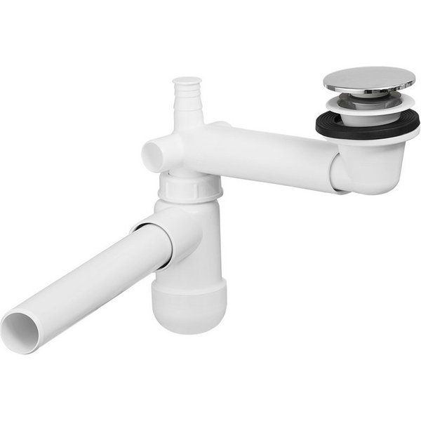 Lomadox Ablaufgarnitur SIPHON-56 Siphon für eingelassene Waschbecken, Pupup-Ventil chromfarben