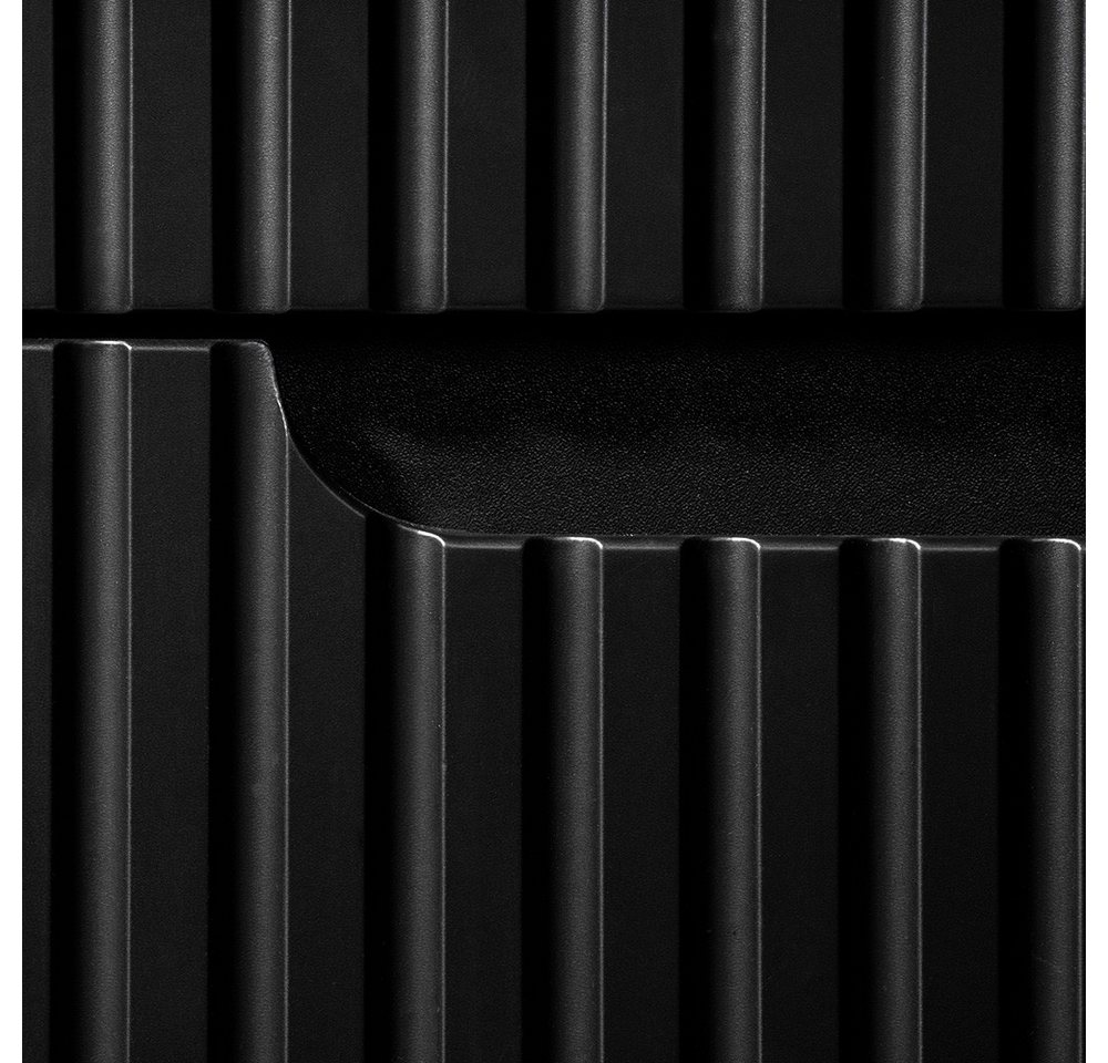 Lomadox Badkommode NEWPORT-56-BLACK, 20 cm Badezimmerschrank 40 cm tief Badschrank schwarz gerillt Eiche – Bild 5 von 5