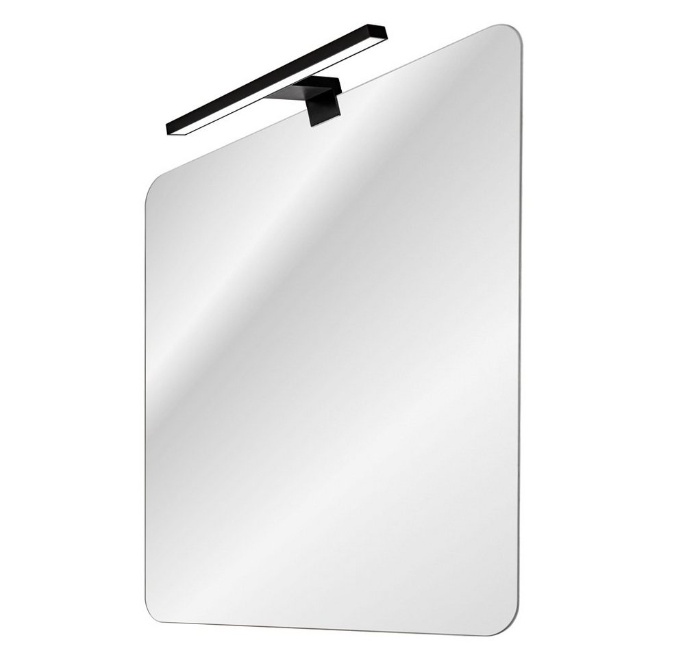 Lomadox Badmöbel-Set ADELAIDE-56-CASHMERE, (Spar-Set, 3-St., Hochschrank Doppelwaschtisch LED-Spiegel Keramikwaschbecken), 60cm Waschtisch mit Aufsatzwaschbecke – Bild 4 von 5