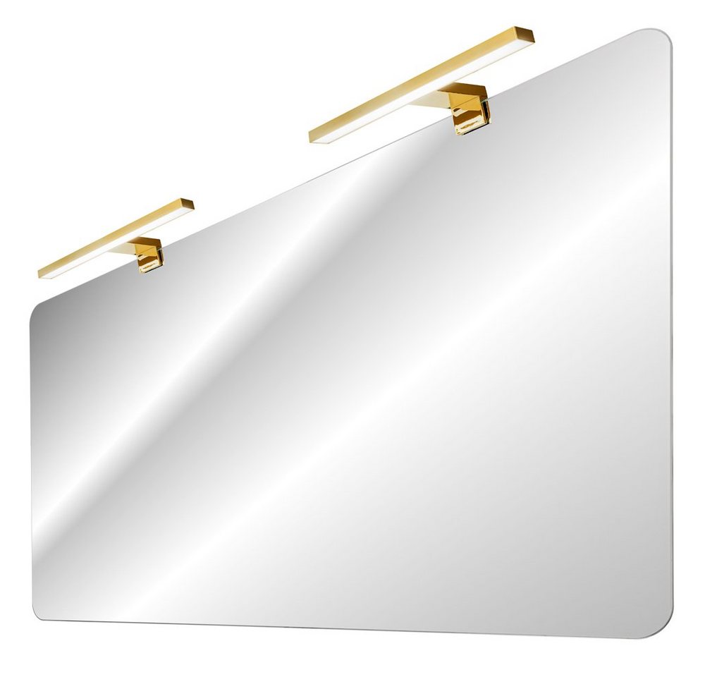 Lomadox Badmöbel-Set ADELAIDE-56-CASHMERE, (Spar-Set, 3-St., Hochschrank Doppelwaschtisch Spiegel Waschbecken Beleuchtung), 120cm Waschtisch mit Aufsatzwaschbec – Bild 4 von 5