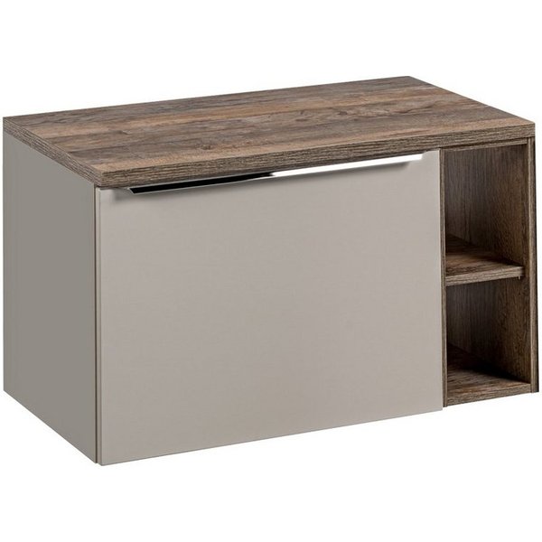 Lomadox Badmöbel-Set PUEBLA-56-TAUPE, (Spar-Set), in Vitage Oak mit Taupe, ca. 80,4/48,5/46 cm