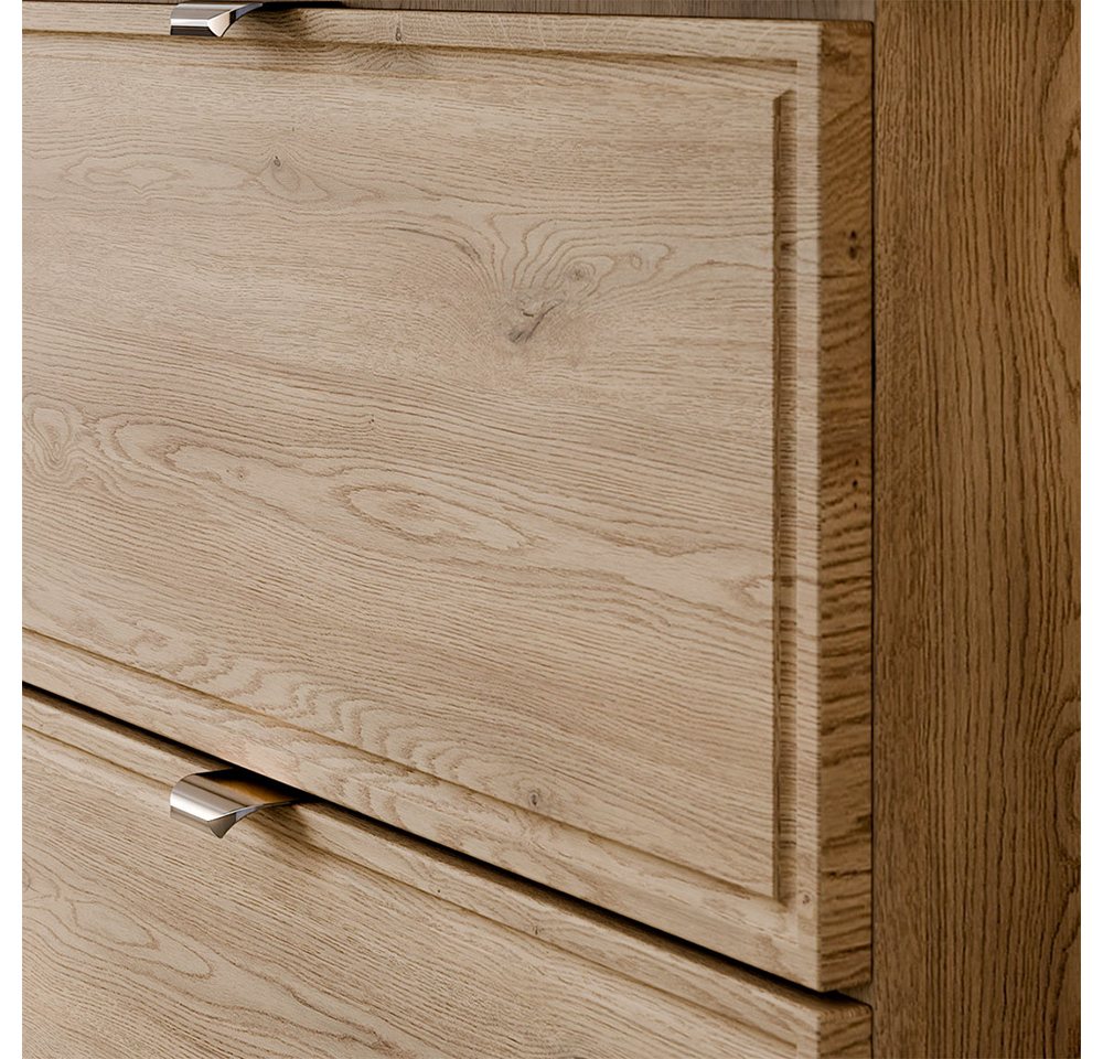 Lomadox Badmöbel-Set TEMUCO-56-CREMONA, (Spar-Set, 2-St., Waschtischunterschrank Hochschrank), in Eiche mit Rahmenfräsung, wandhängend – Bild 3 von 5