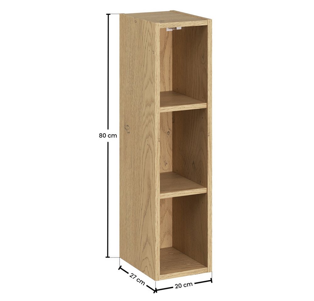 Lomadox Badregal DURANGO-56, Hängeregal, 20 cm breit, in Eiche – Bild 5 von 5