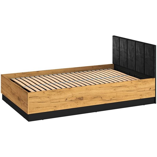 Lomadox Bettgestell CASPER-131, 120x200cm, Velours-Kopfteil, aufklappbarer Bettkasten