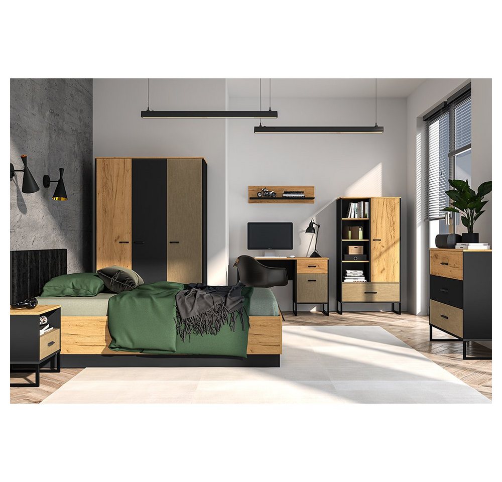 Lomadox Bettgestell CASPER-131, 120x200cm, Velours-Kopfteil, aufklappbarer Bettkasten – Bild 5 von 5