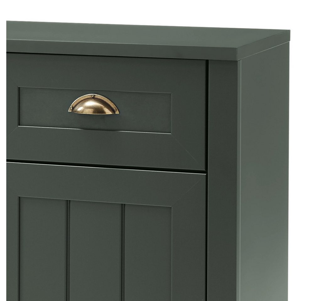 Lomadox Buffet ATHEN-61 Buffetschrank Schrankvitrine Küchenbuffet Landhaus 130cm breit grün – Bild 5 von 5