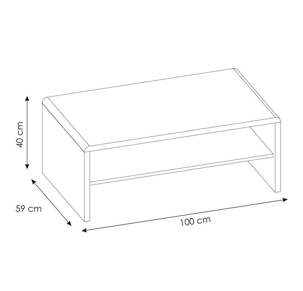 Lomadox Couchtisch CARIATI-129, Wohnzimmer Couchtisch in Grandson Eiche Nb., B/H/T ca. 100/40/59 cm – Bild 3 von 3