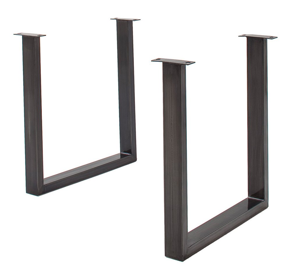 Lomadox Esstisch COSENZA-06, 160x90cm, Akazie Massivholz, grau sandgestrahlt, Metallgestell – Bild 3 von 3