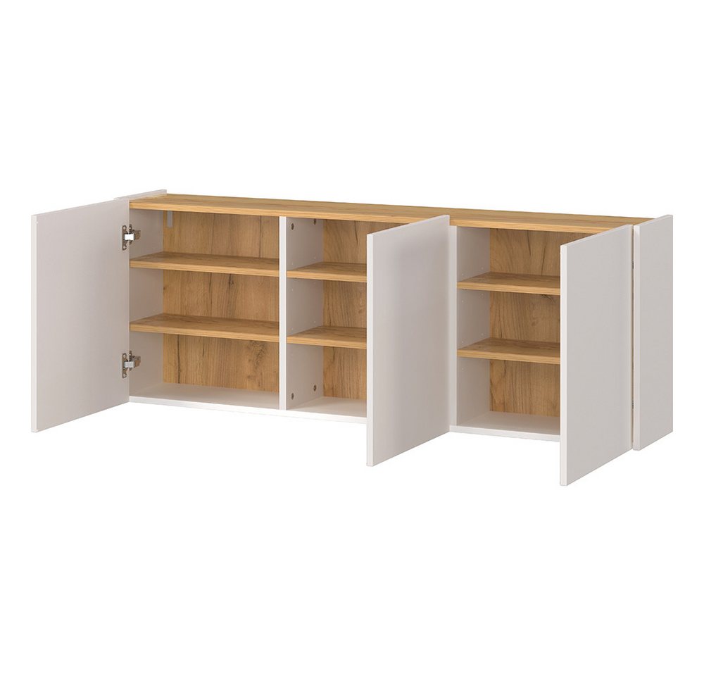 Lomadox Garderoben-Set LAPUA-01, (Spar-Set, 2-St., Garderobenspiegel Schuhschrank), in kaschmir und Eiche, ideal für schmale Flure – Bild 4 von 5