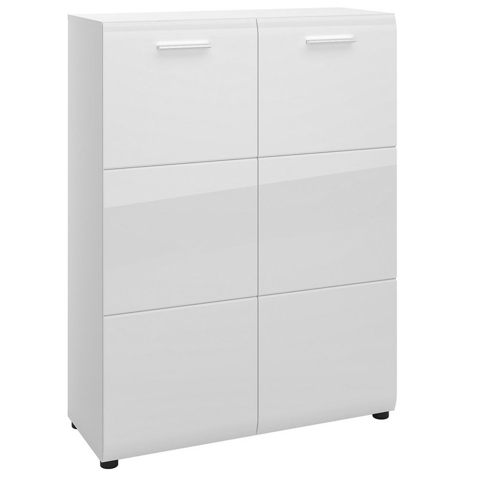 Lomadox Garderoben-Set MALABO-129, (Spar-Set, 5-St), mit Spiegel und Schuhbank in weiß Hochglanz – Bild 3 von 5
