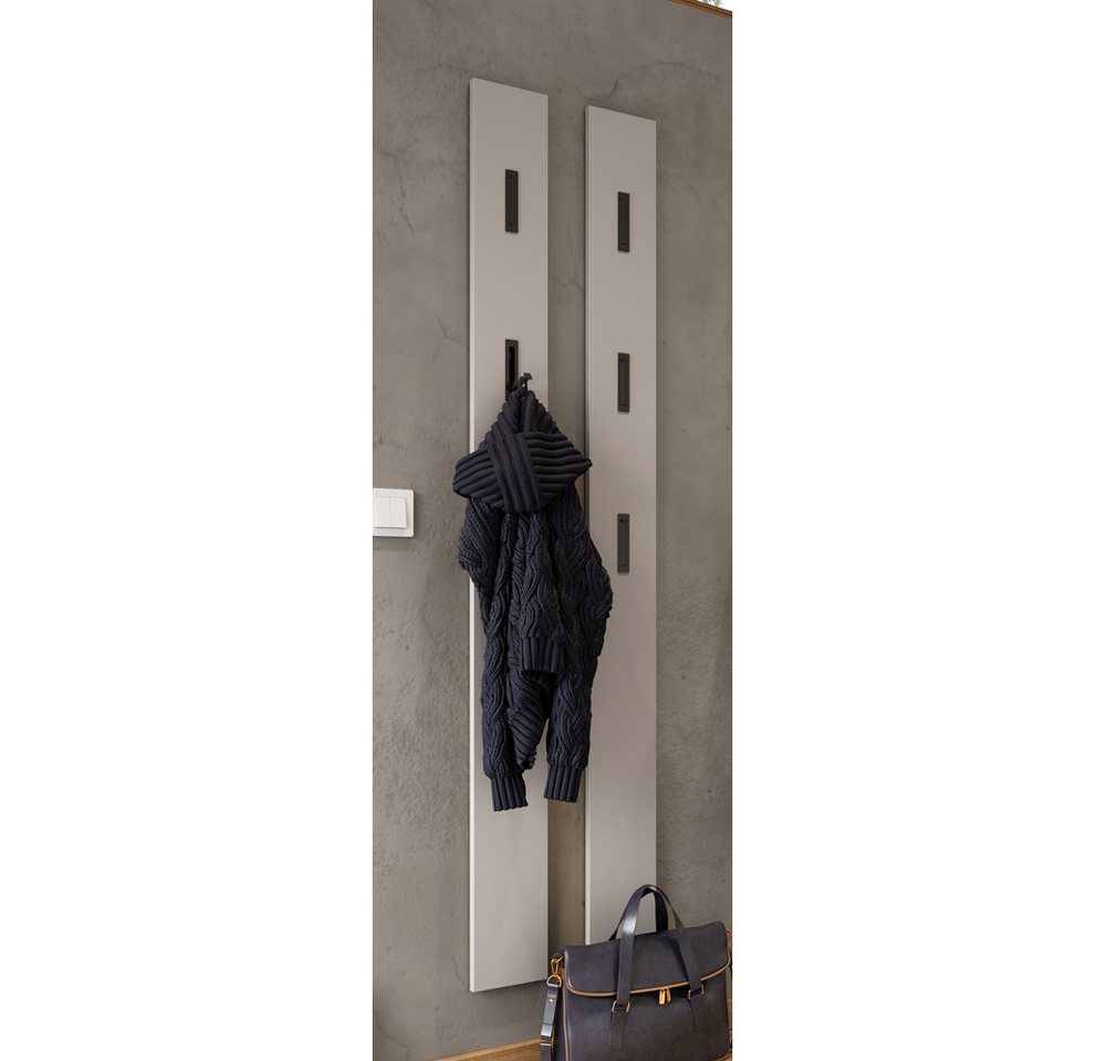 Lomadox Garderobenpaneel UTRERA-01, mit Klapphaken in Kaschmir, B/H/T: ca. 15/170/3 cm – Bild 4 von 5