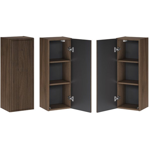 Lomadox Hängeschrank TEMUCO-56-WALNUT in Walnuss mit Rahmenfräsung, 30 cm breit, grifflos