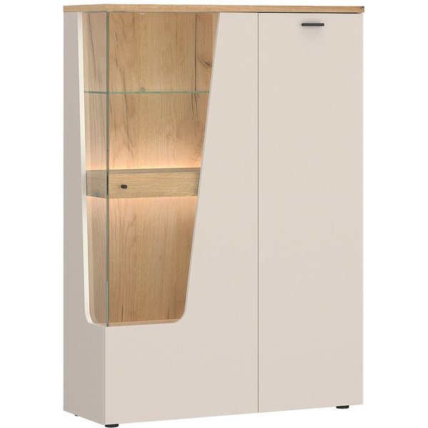 Lomadox Highboard CARMONA-129, 95 cm breit in Kaschmir & Eiche, 2-türig