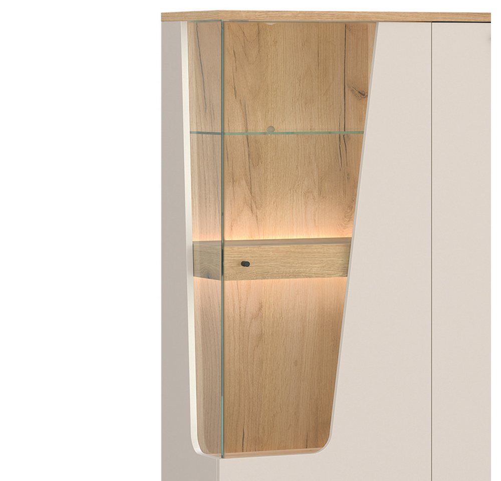 Lomadox Highboard CARMONA-129, 95 cm breit in Kaschmir & Eiche, 2-türig – Bild 2 von 5