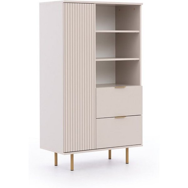 Lomadox Highboard NADOR-132, in Kaschmir, goldfarbene Metallgriffe und -füße