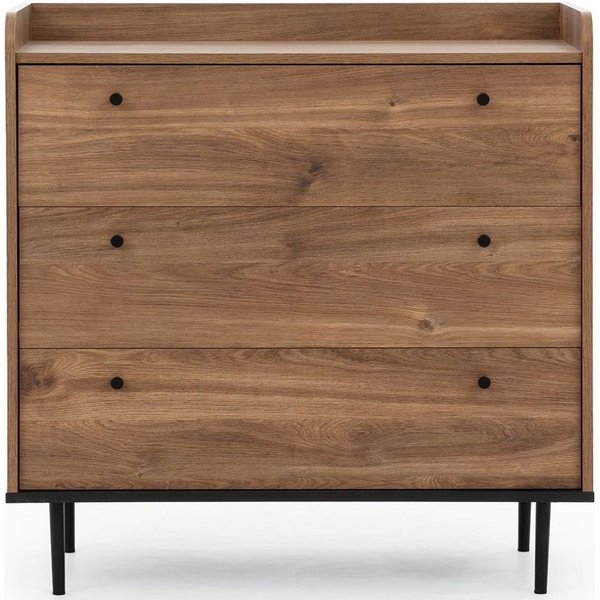 Lomadox Kommode VAREDO-132, Eiche Nb. Wohnzimmer Möbel im modernen Vintage Design 90/90/45 cm