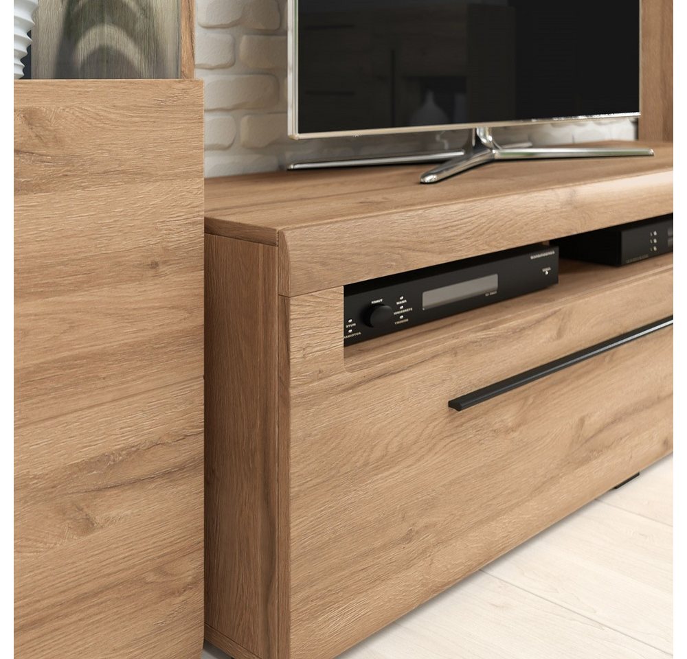 Lomadox Lowboard TURDA-83, TV Eiche Grandson Nb. modern mit Schubkasten, B/H/T: ca. 140/52/50 cm – Bild 2 von 5
