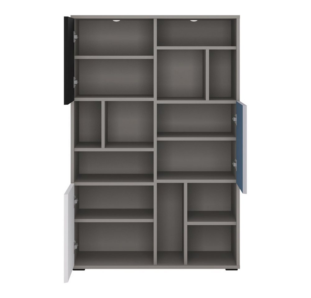 Lomadox Regal LIIVA-129, Grau Platin, Perlschwarz, Alpinweiß, Himmelblau, 3 Türen – Bild 2 von 4