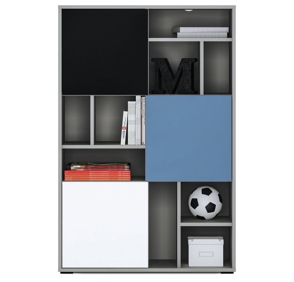 Lomadox Regal LIIVA-129, Grau Platin, Perlschwarz, Alpinweiß, Himmelblau, 3 Türen – Bild 4 von 4