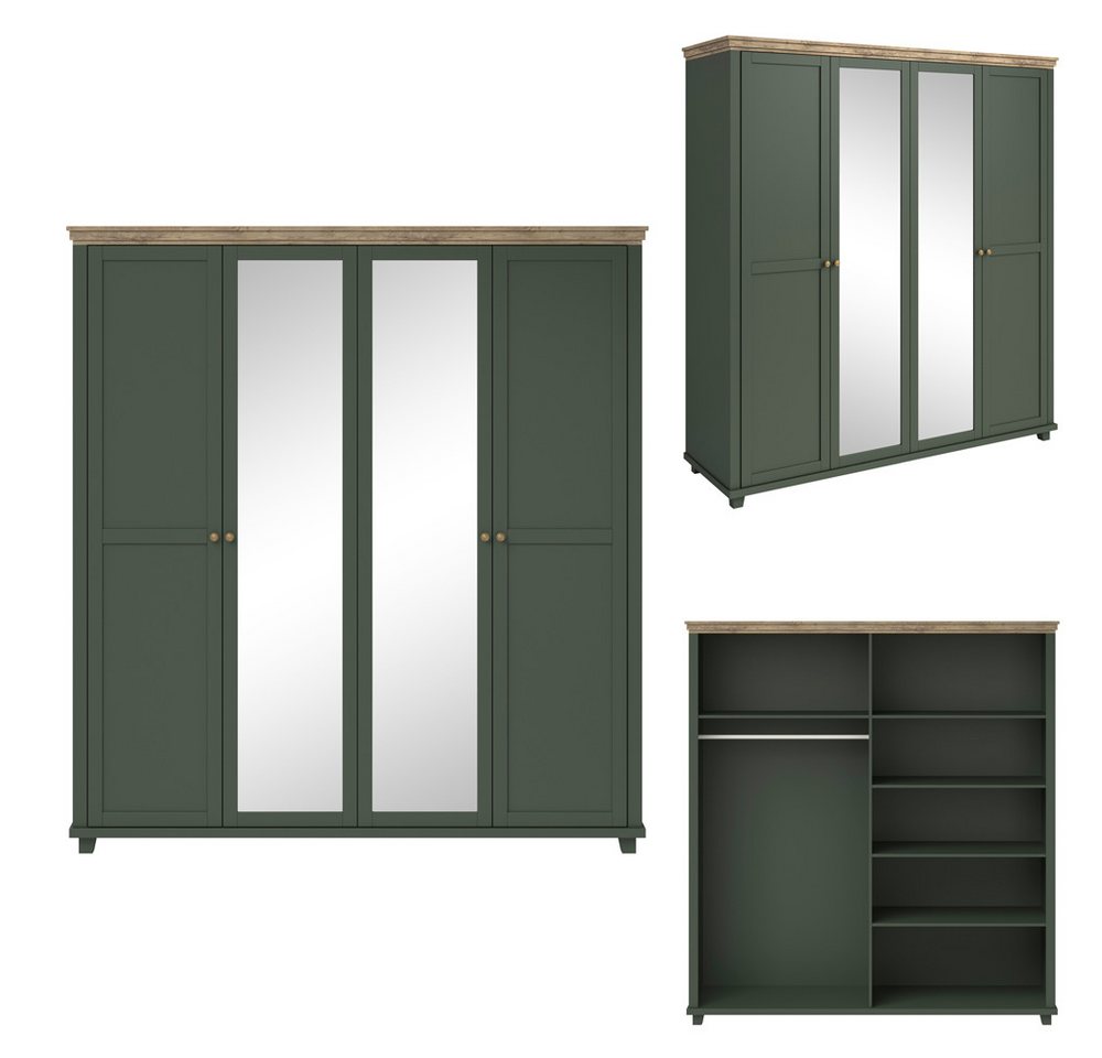 Lomadox Schlafzimmer-Set EPSOM-83, (Spar-Set, 5-tlg), grün Abisko Esche Nb. mit Lefkas Eiche Nb., Landhausstil – Bild 3 von 5