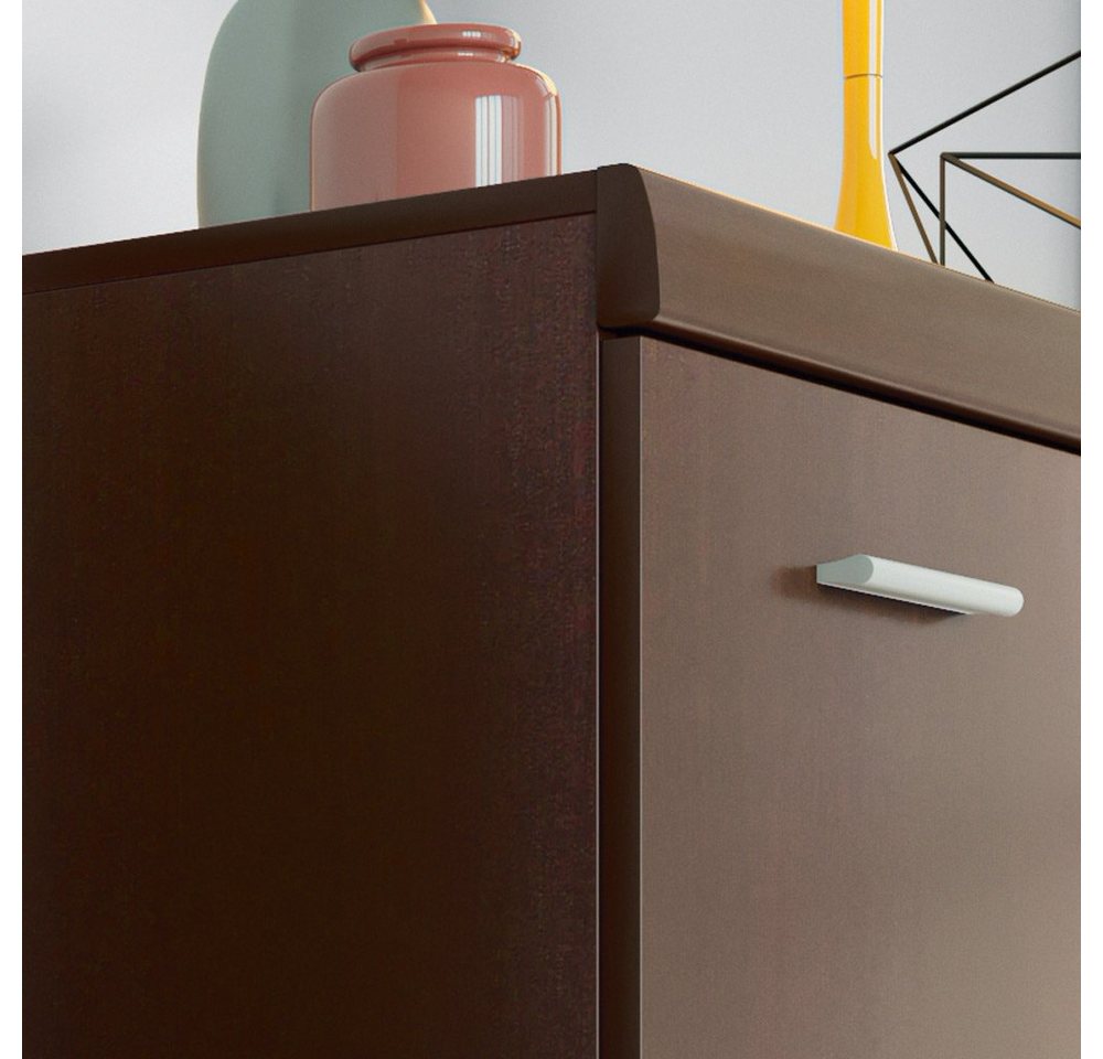 Lomadox Sideboard IMPERIA-129, Kommode Anrichte 140 cm Nussbaum Wohnzimmer braun retro – Bild 2 von 4