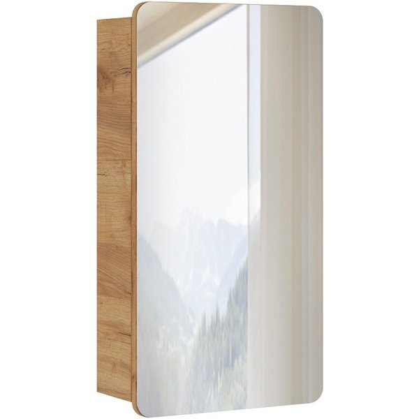 Lomadox Spiegelschrank LUTON-56 40 cm mit LED-Beleuchtung Wotan Eiche Nb.Nb. B/H/T ca. 40/75-80/16 cm