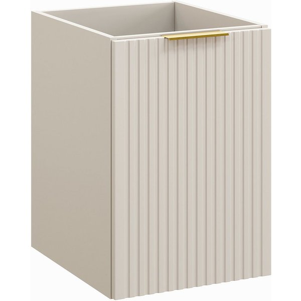Lomadox Unterschrank ADELAIDE-56-CASHMERE 40 cm breit, kaschmir, gerillte Front, inkl. Wäschekorb